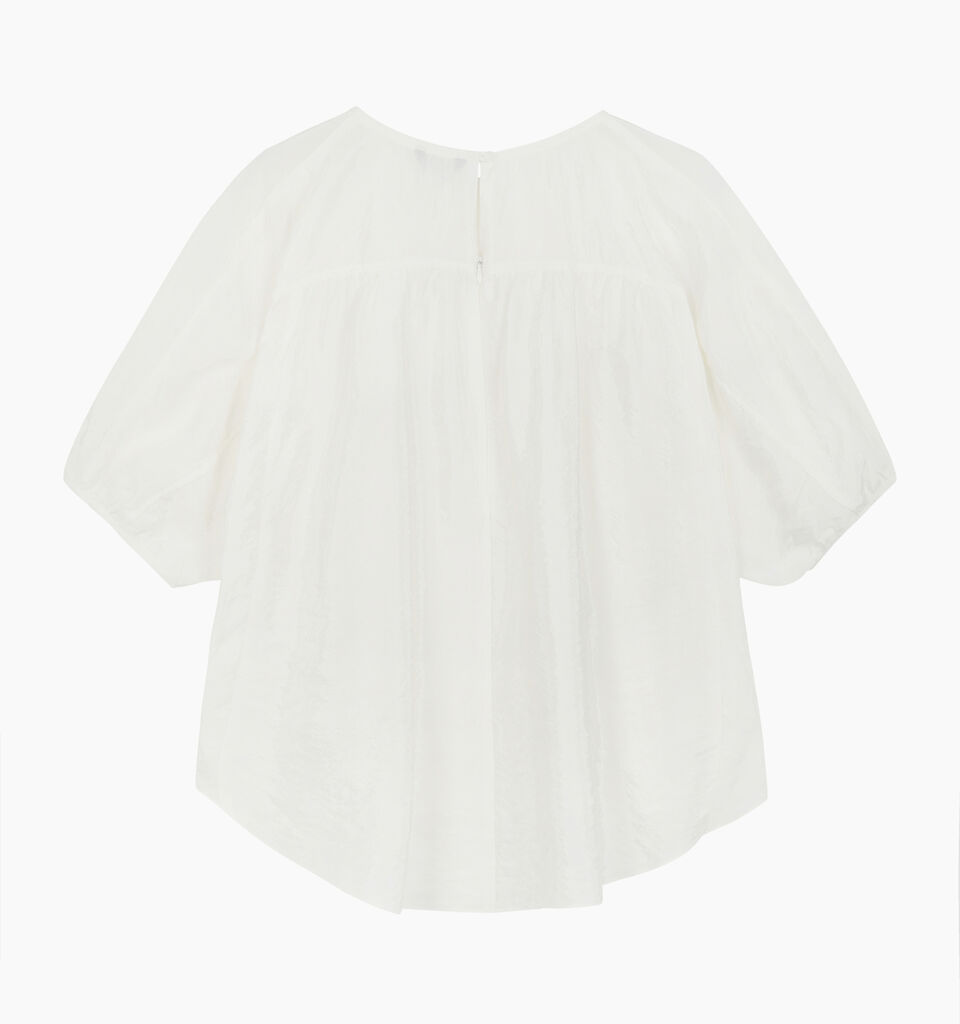 White blouse with balloon sleeves - null - White | Sisley K image number 2